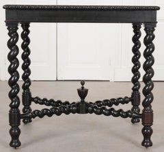 Italian 19th Century Ebony Table with Scagliola Top