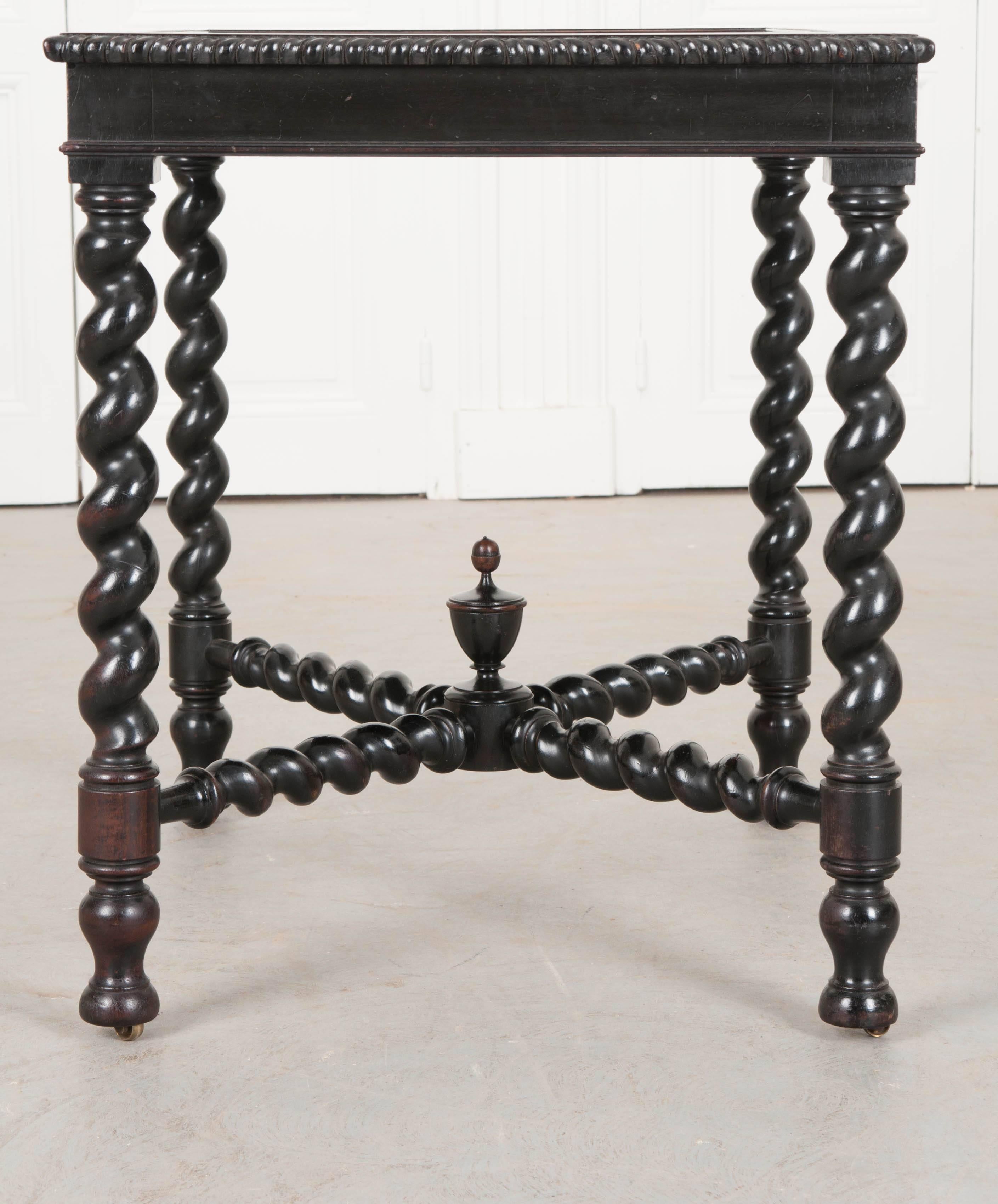 Italian 19th Century Ebony Table with Scagliola Top For Sale 5