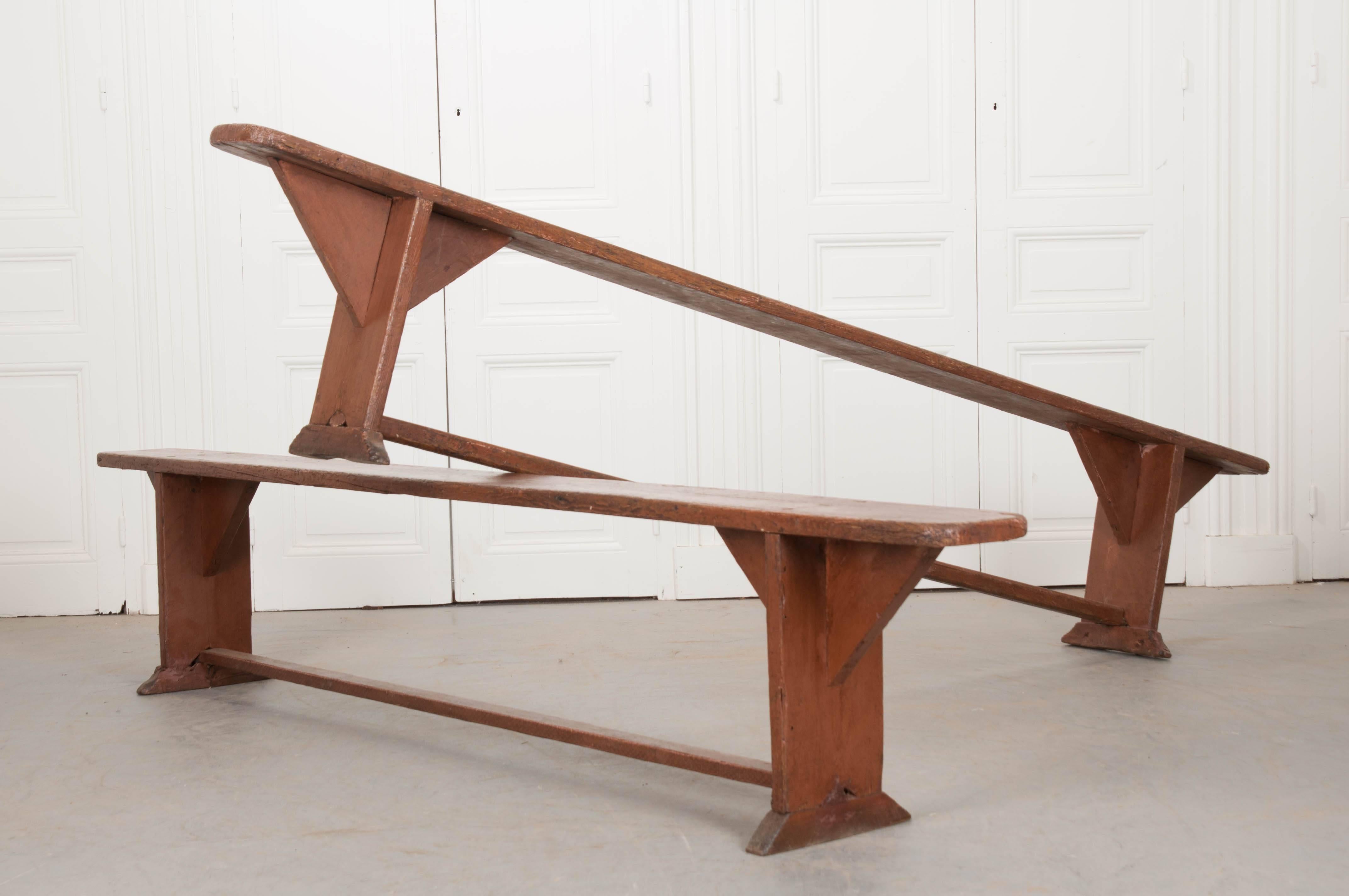 Pair of English 19th Century Pine Benches 4
