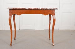 French Early 19th Century Birch Writing Table with Marble Top