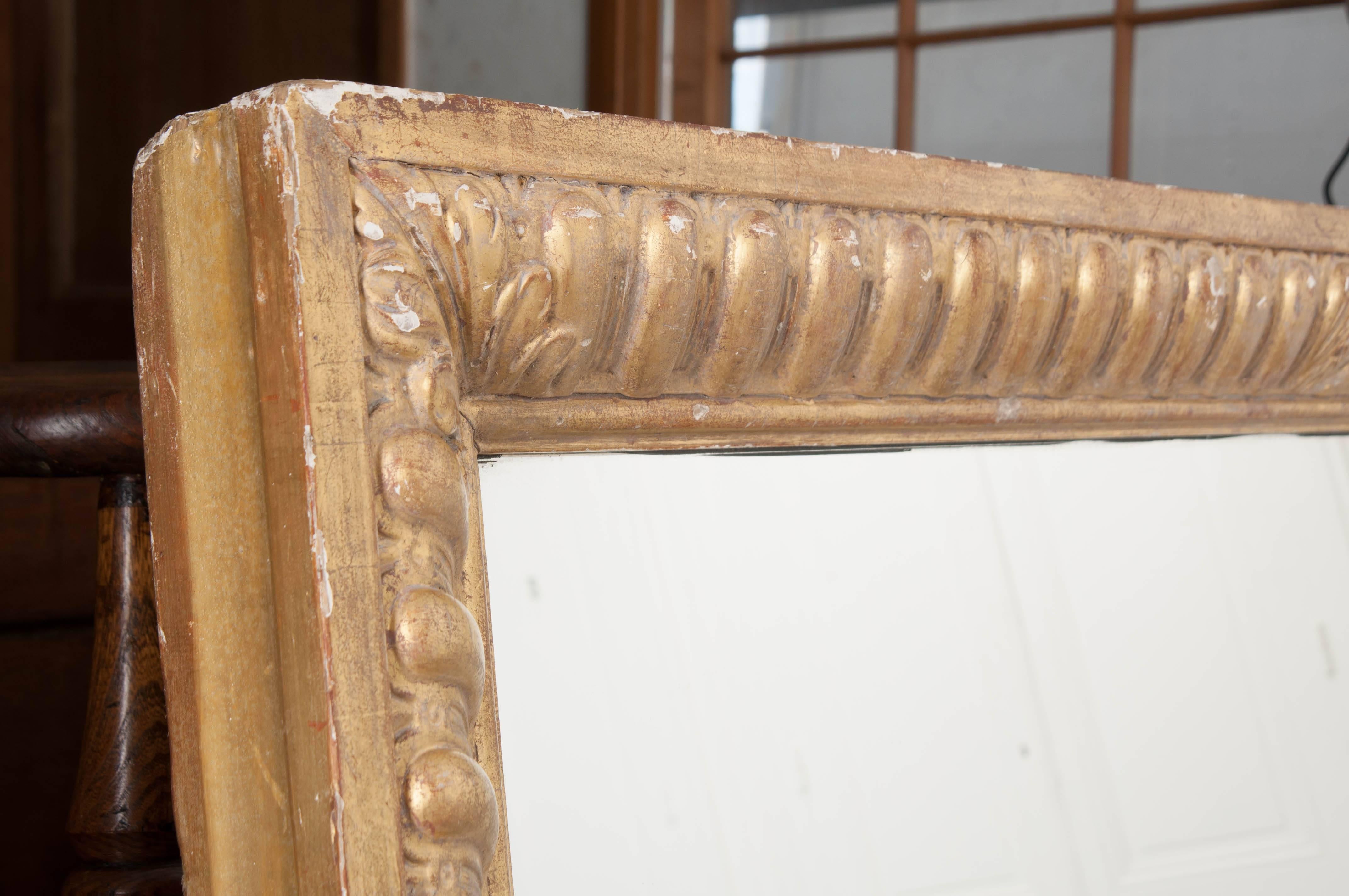 Hand-Carved French 19th Century Gold Gilt Mirror