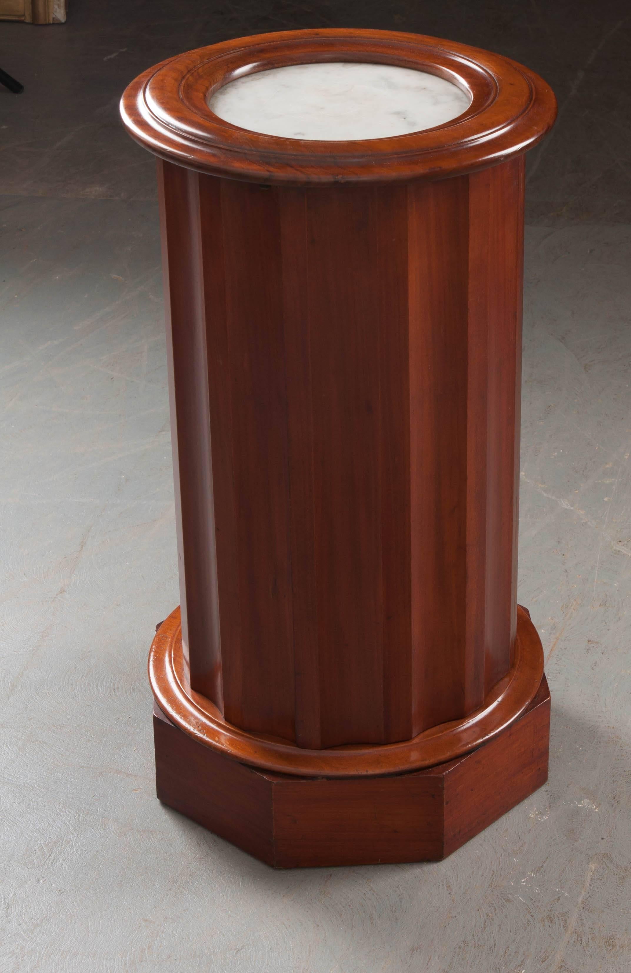 French 19th Century Mahogany and Marble Pedestal Cabinet 3