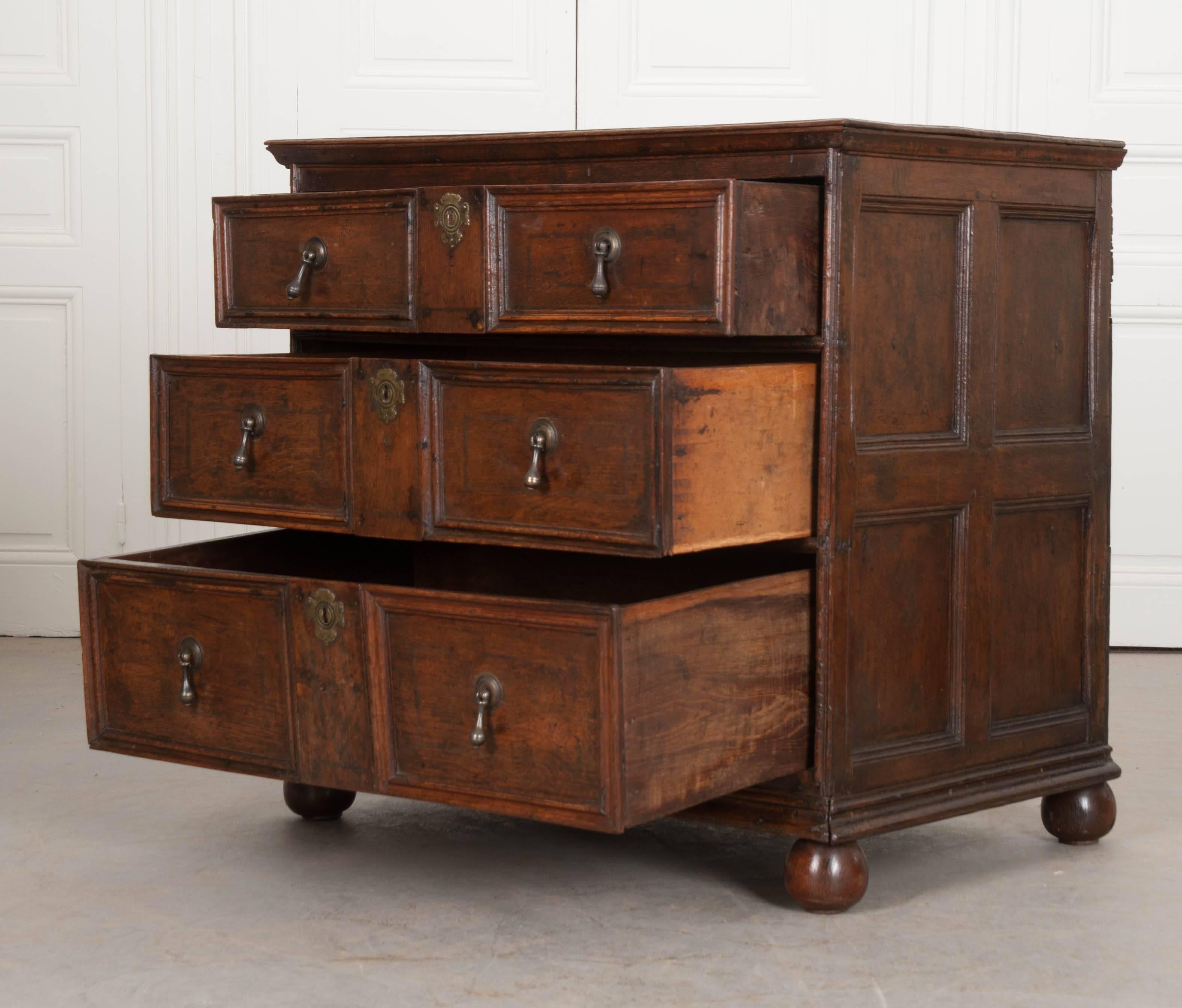 English Early 18th Century Jacobean Oak Chest 5