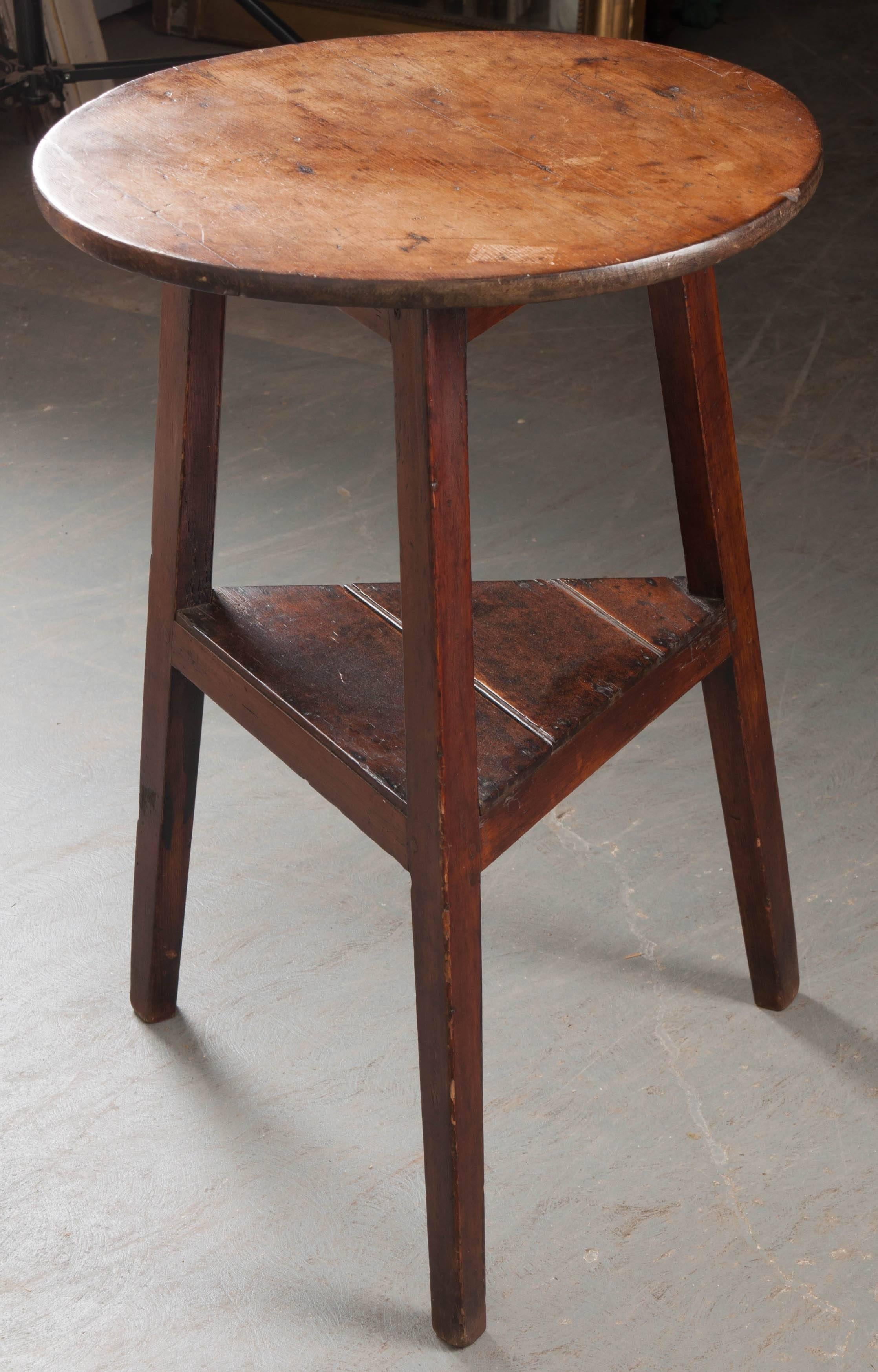 English 19th Century Pine Cricket Table 1