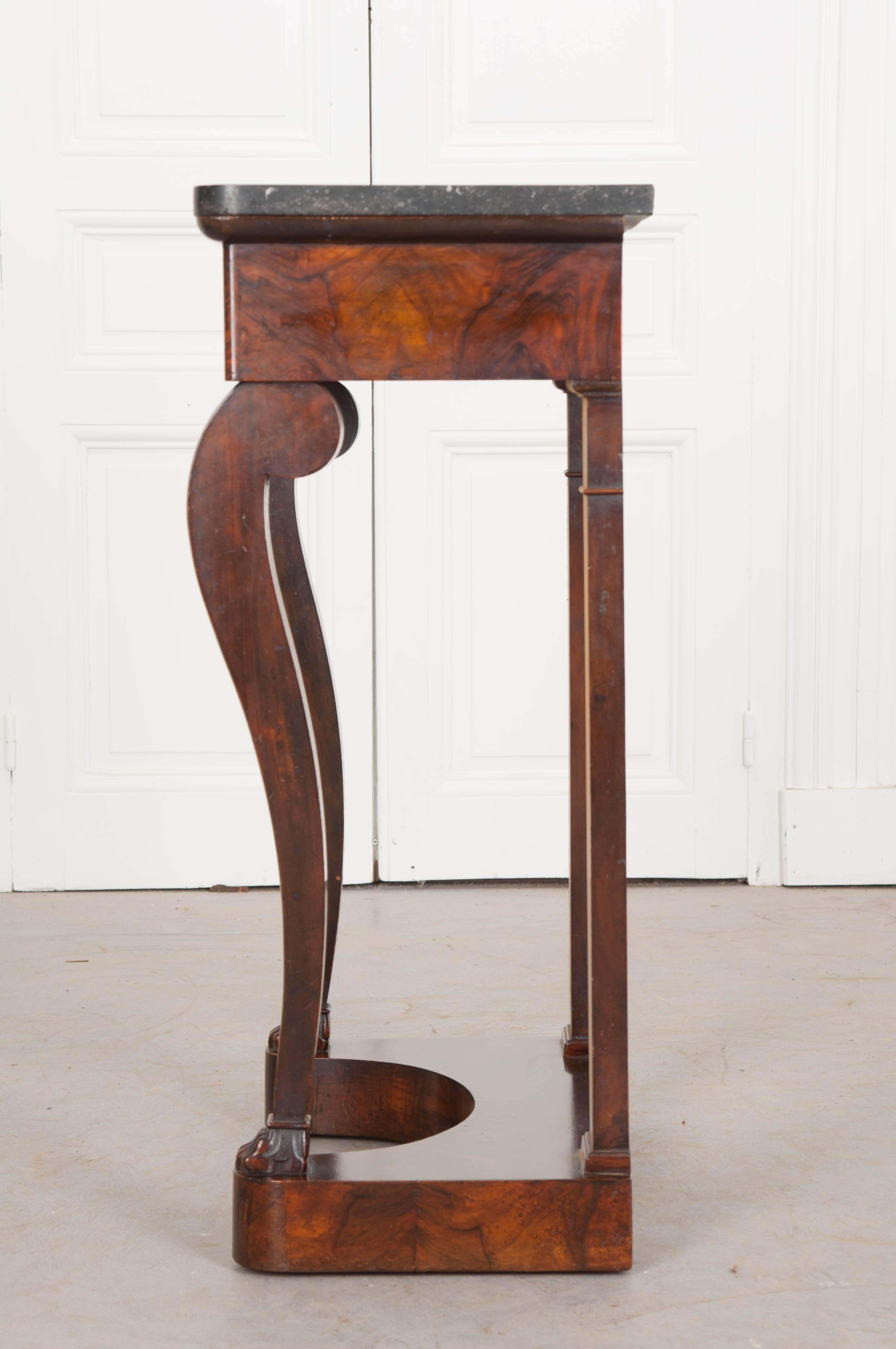 French 19th Century Petite Burl Rosewood Restauration Console 3