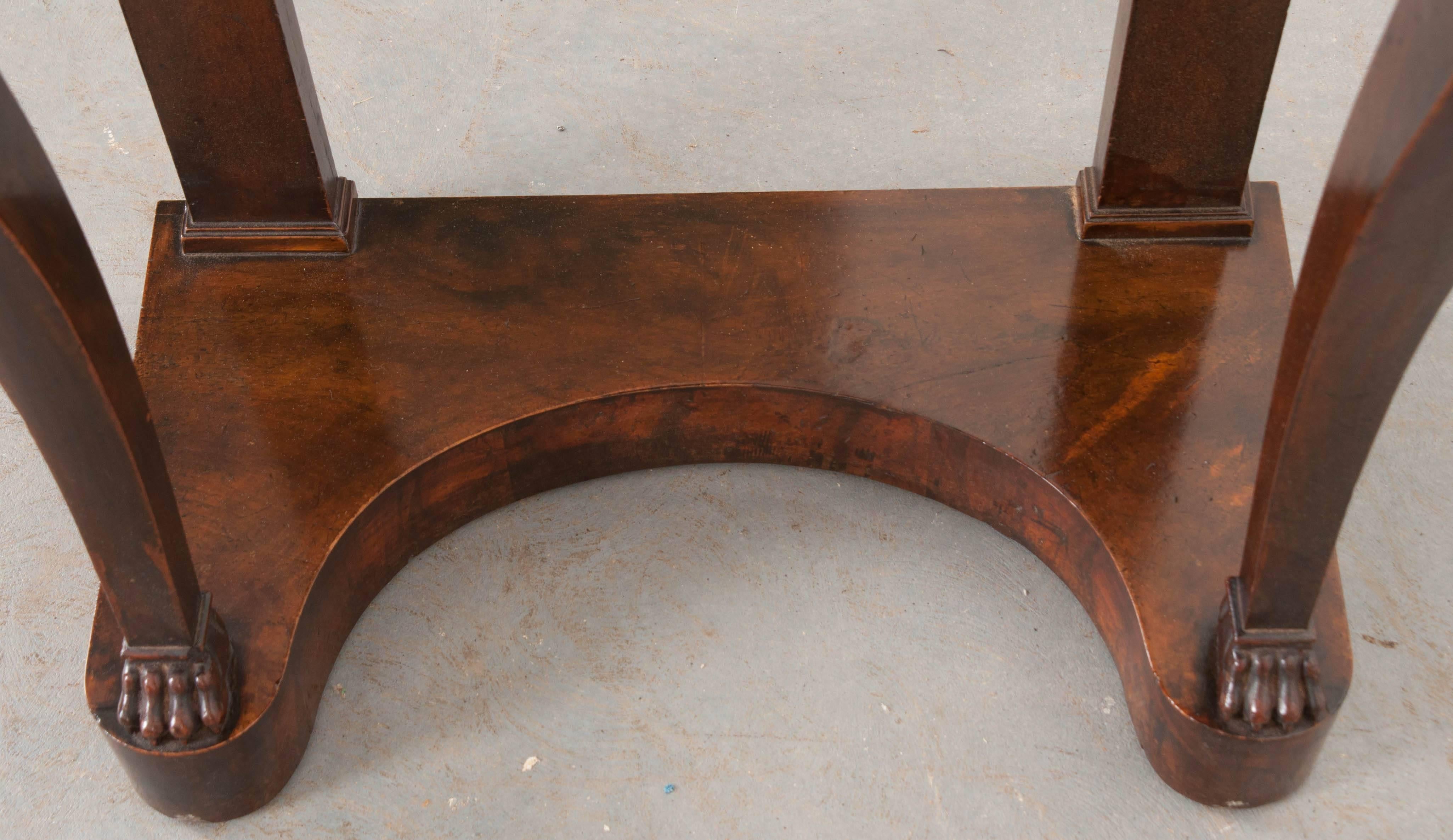French 19th Century Petite Burl Rosewood Restauration Console 4