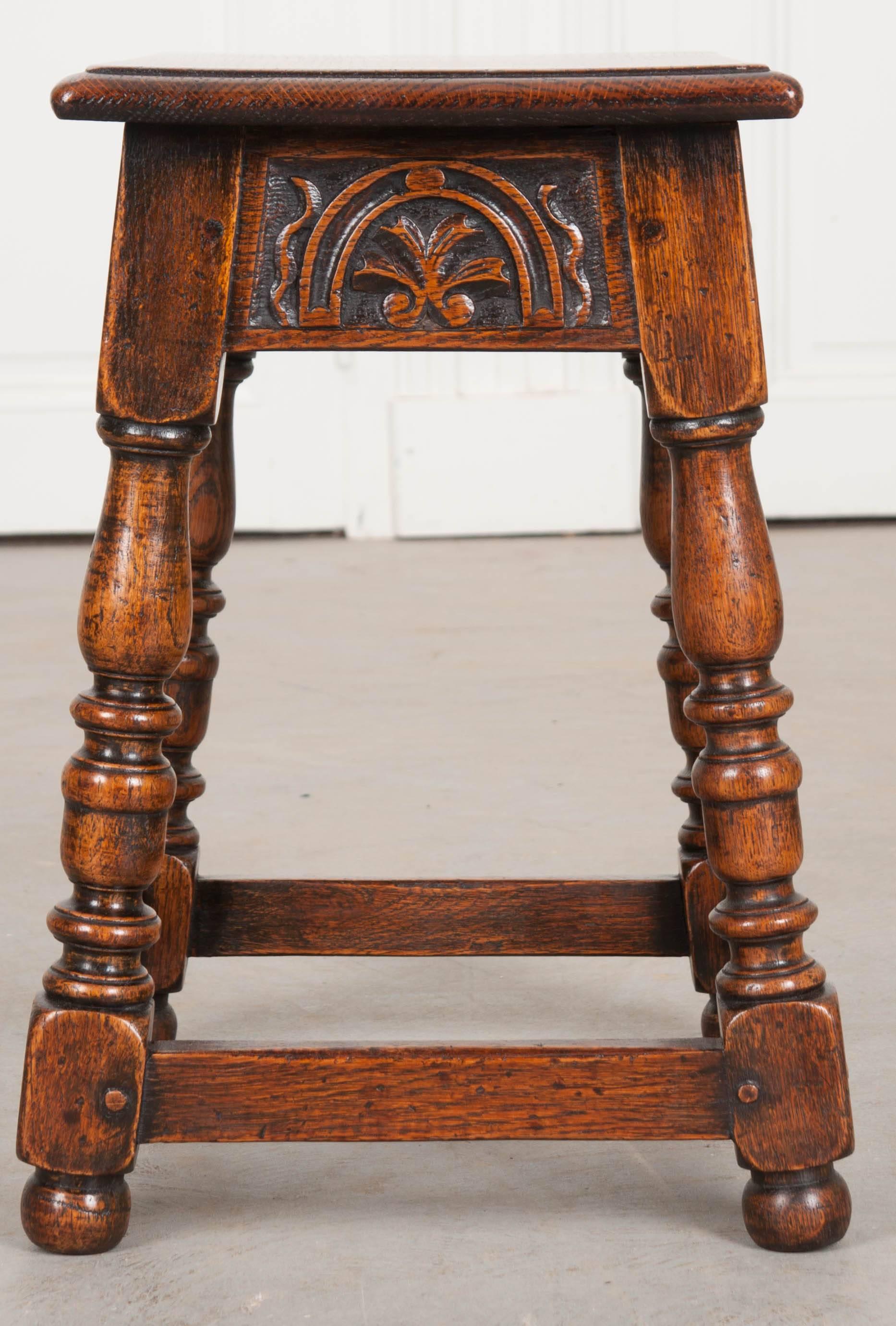 English 19th Century Oak Joint Stool In Good Condition In Baton Rouge, LA