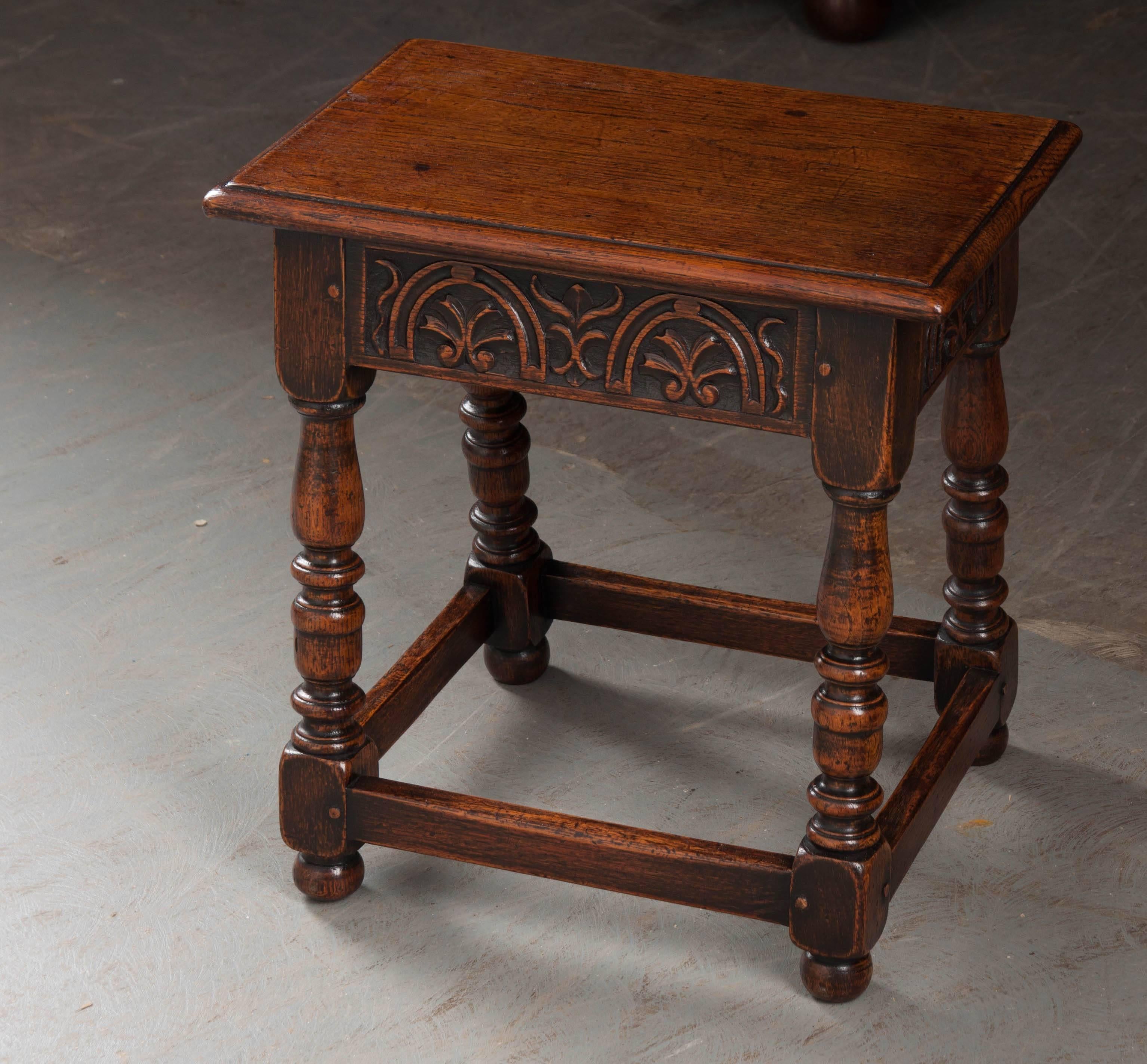 English 19th Century Oak Joint Stool 1