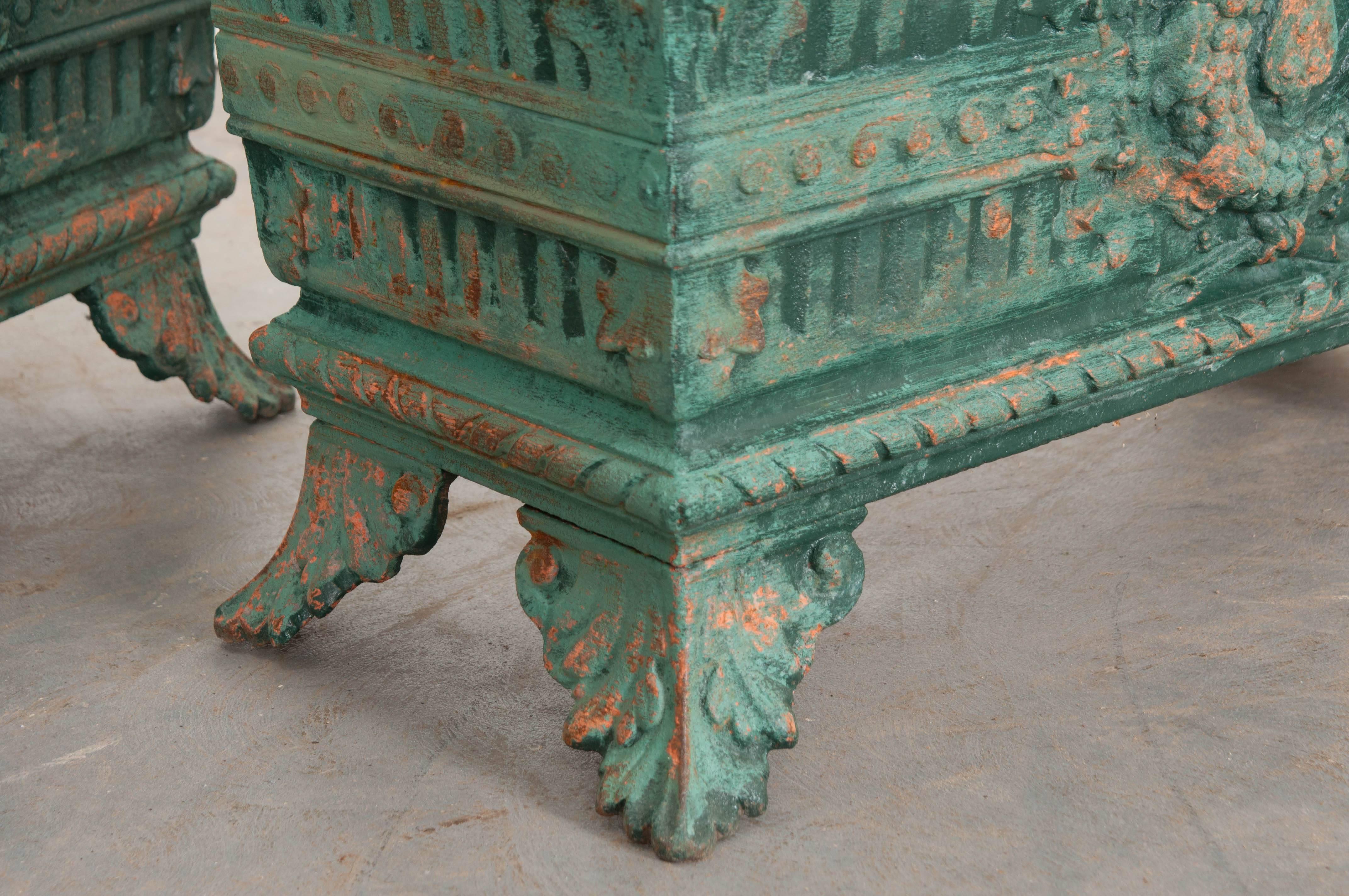 Pair of French 19th Century Cast-Iron Planters 4