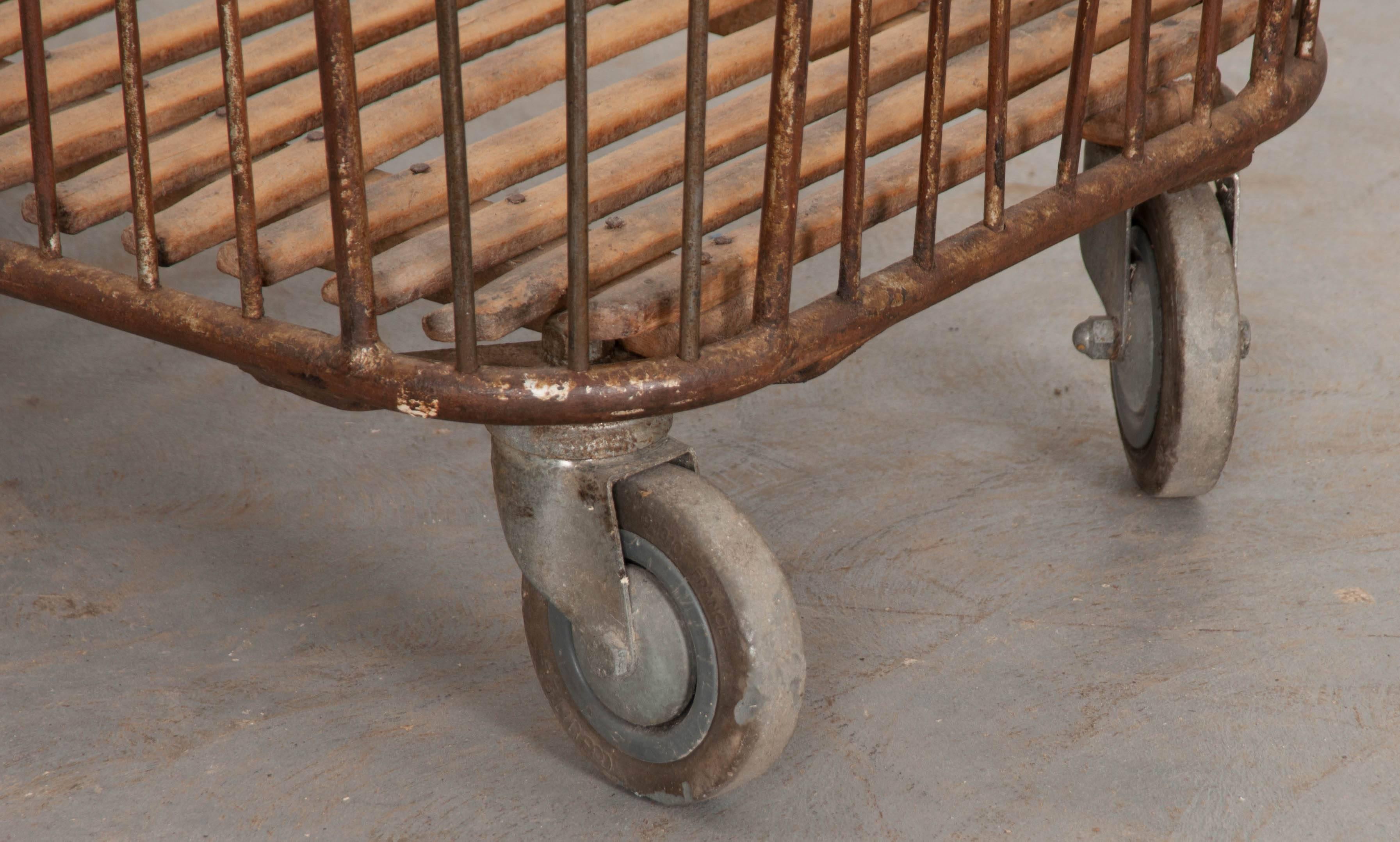 Metal French Early 20th Century Baguette Cart