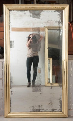 French 19th Century Brass Bistro Mirror