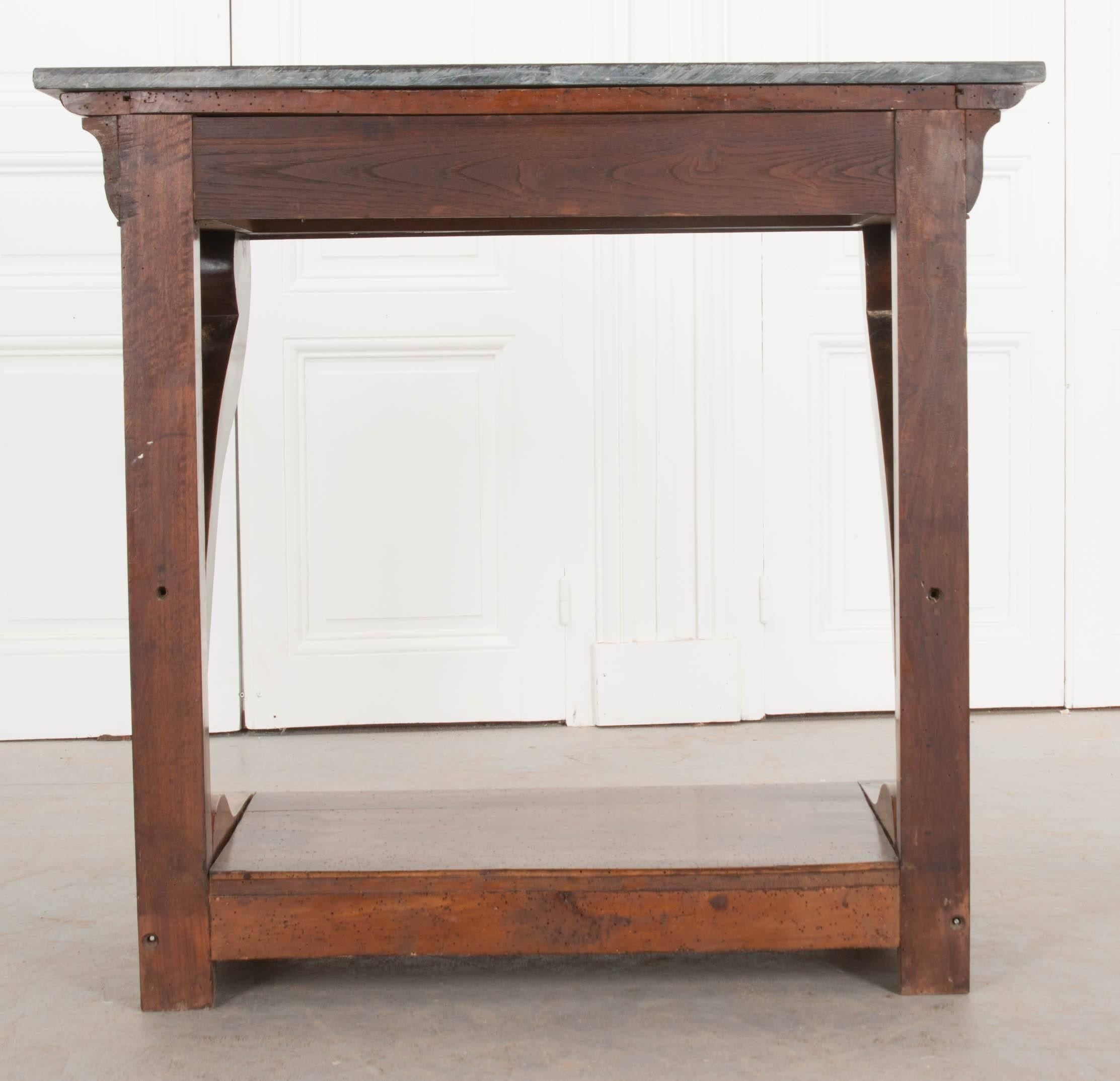 French 19th Century Walnut Restauration Console with Marble Top 7