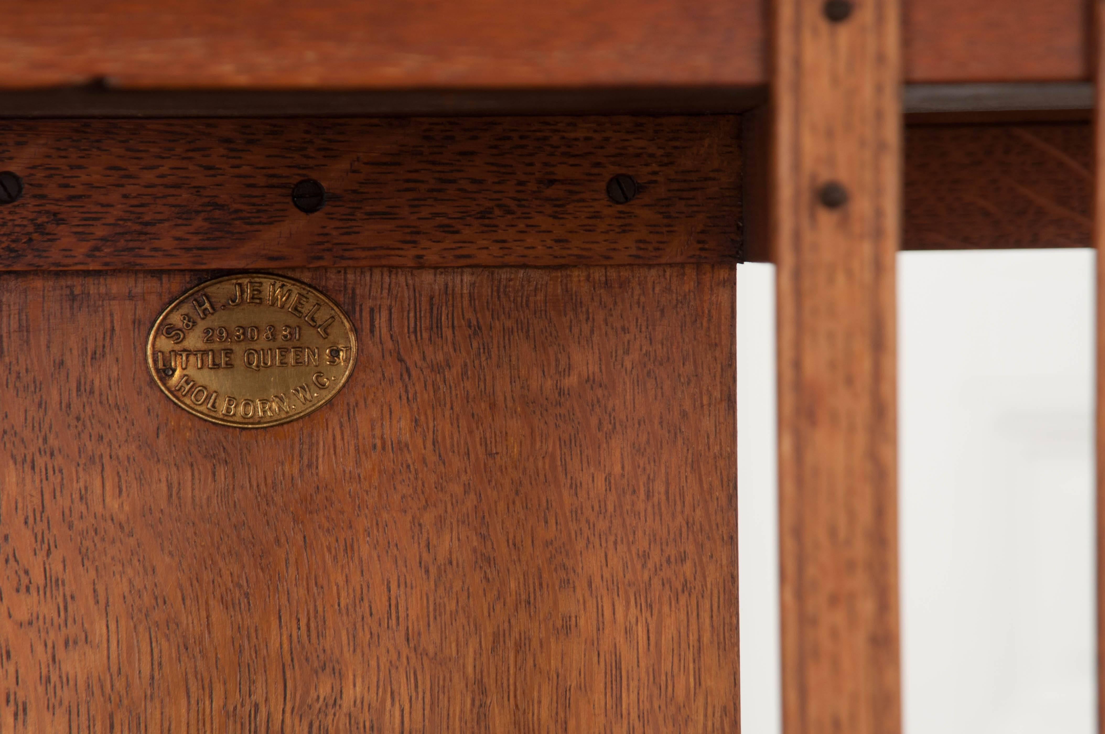 English 19th Century Oak Revolving Bookcase by S & H Jewell 1