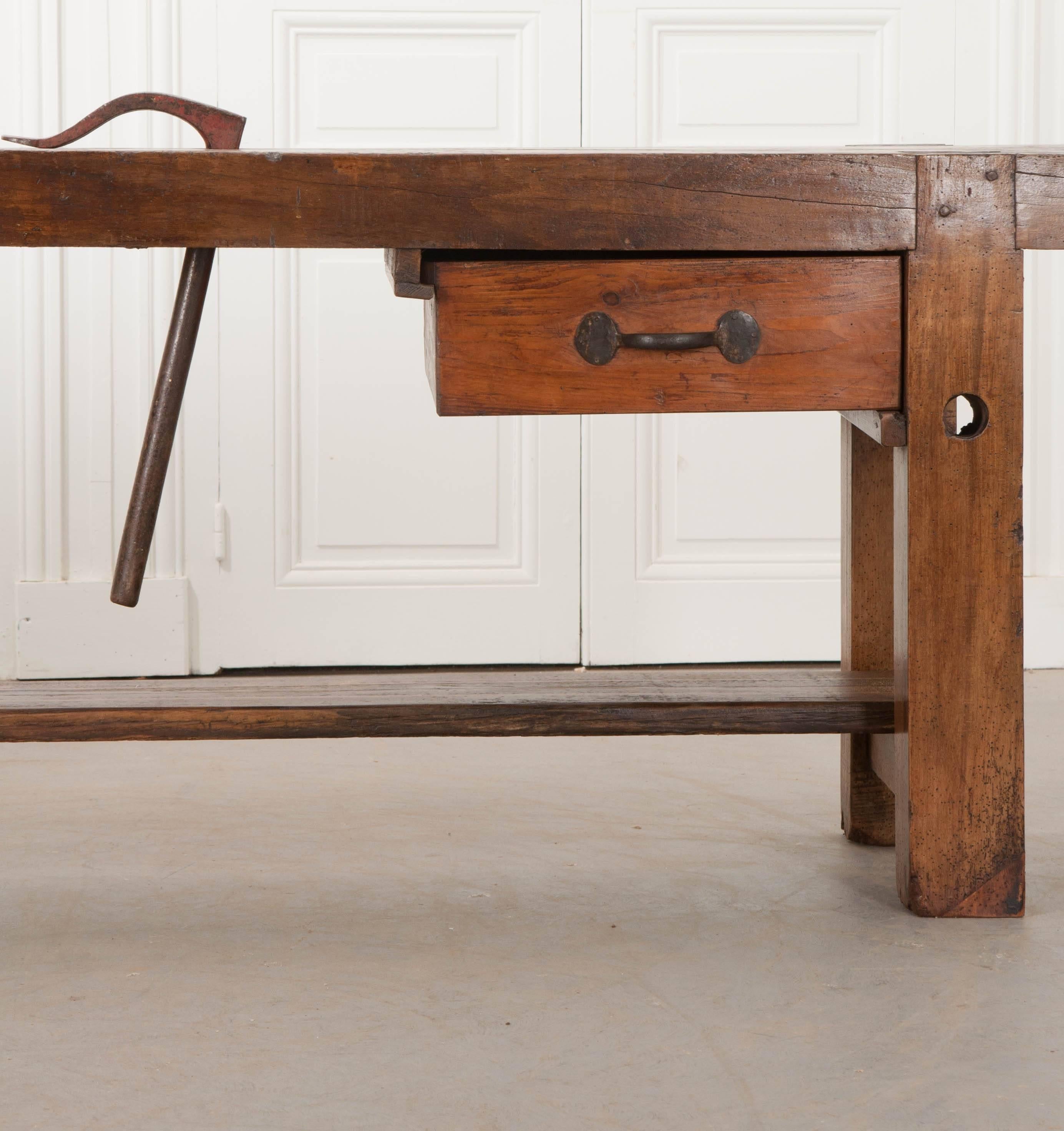 French 19th Century Workbench from Burgundy, France