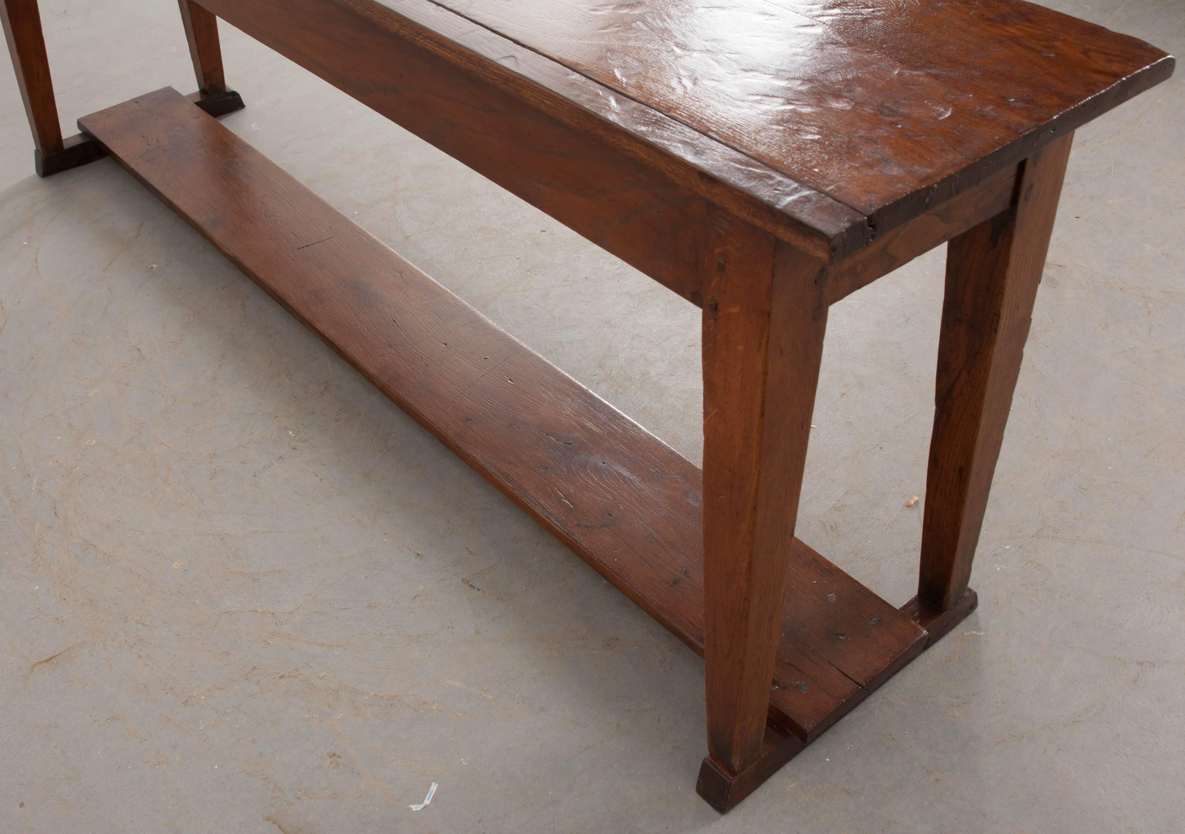 English 19th Century Oak Farmhouse Server 1