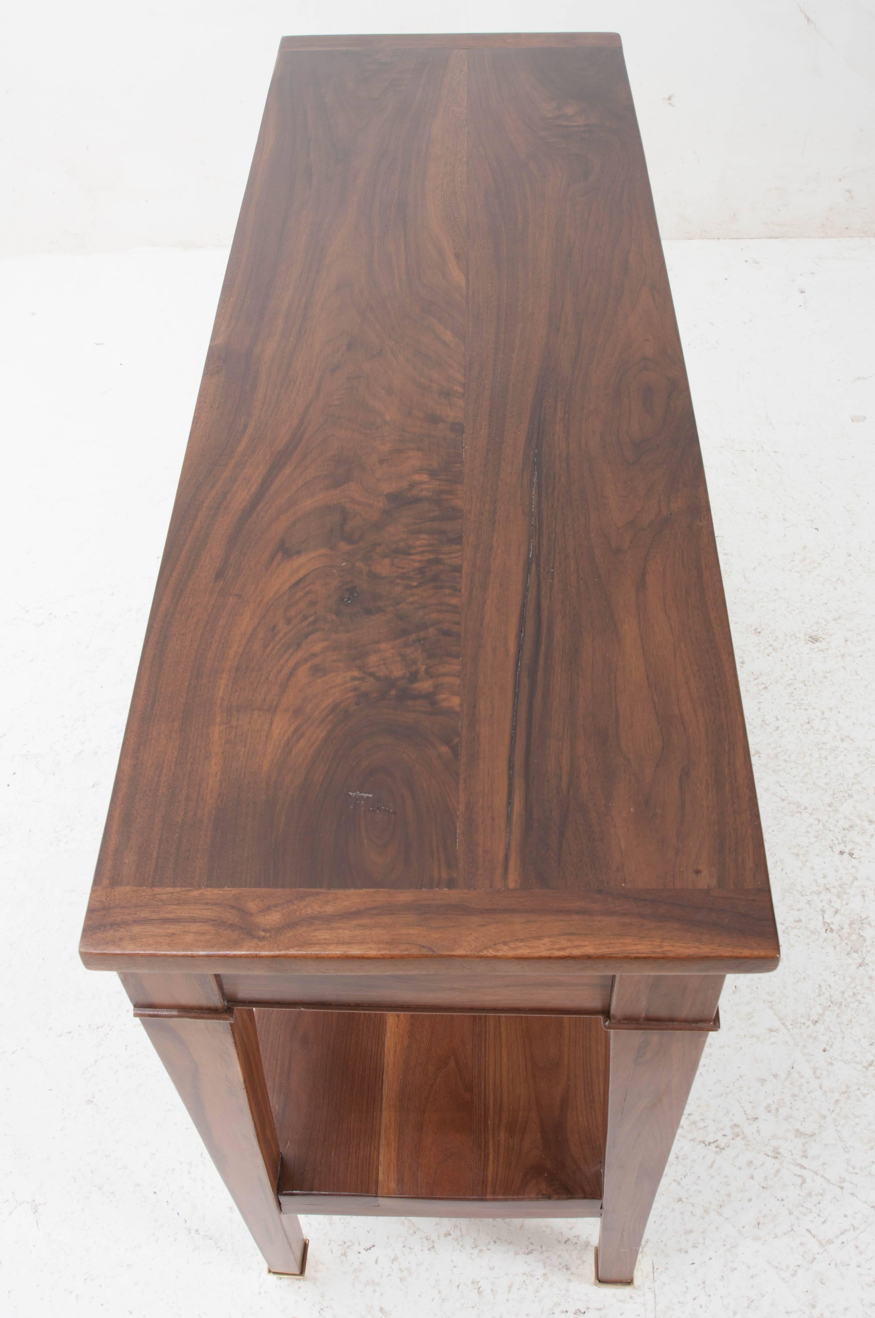 Contemporary French Directoire Style Walnut Console  Vanity Made at Fireside