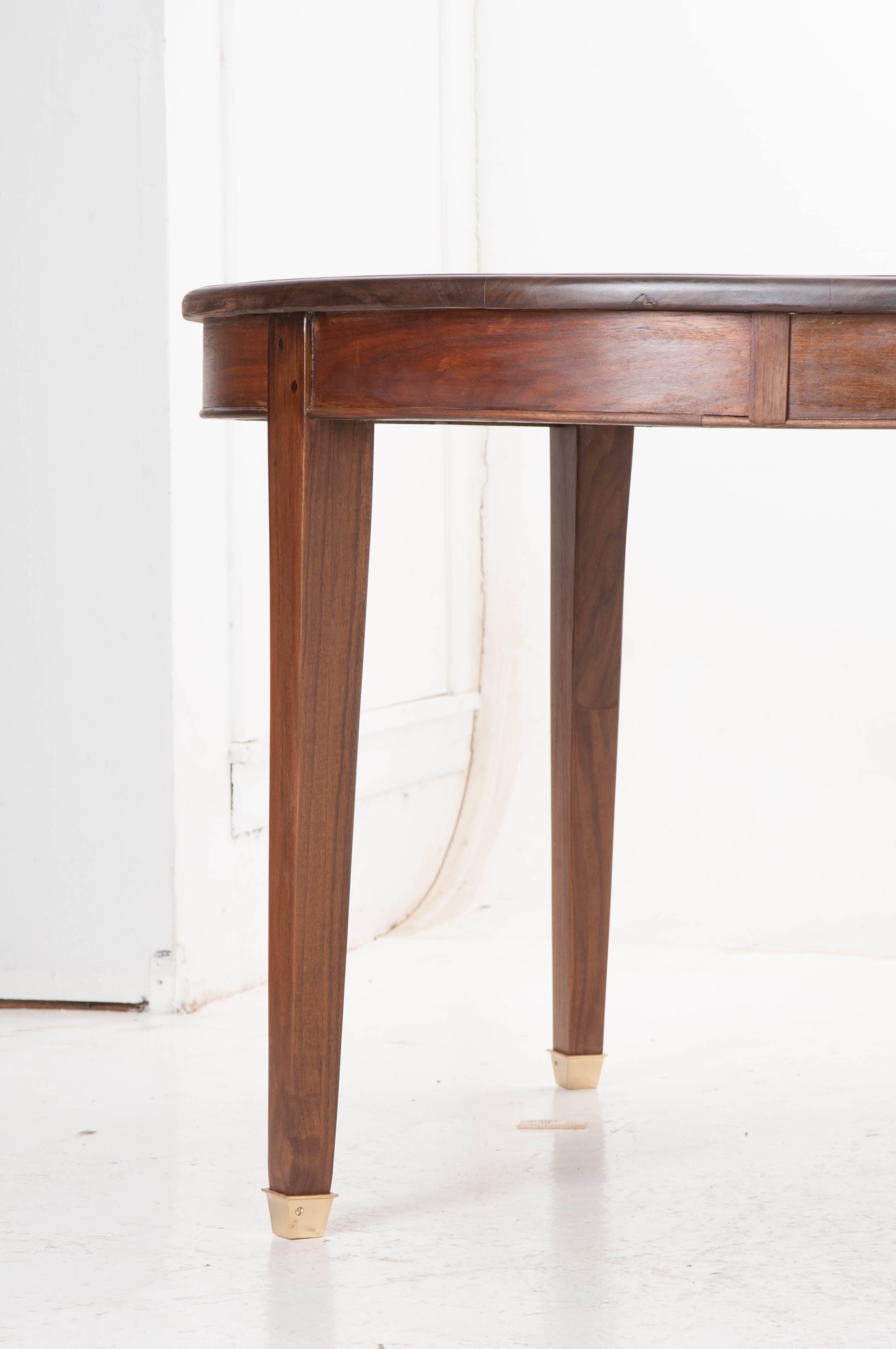 American French Directoire Style Walnut Dining Table Made at Fireside