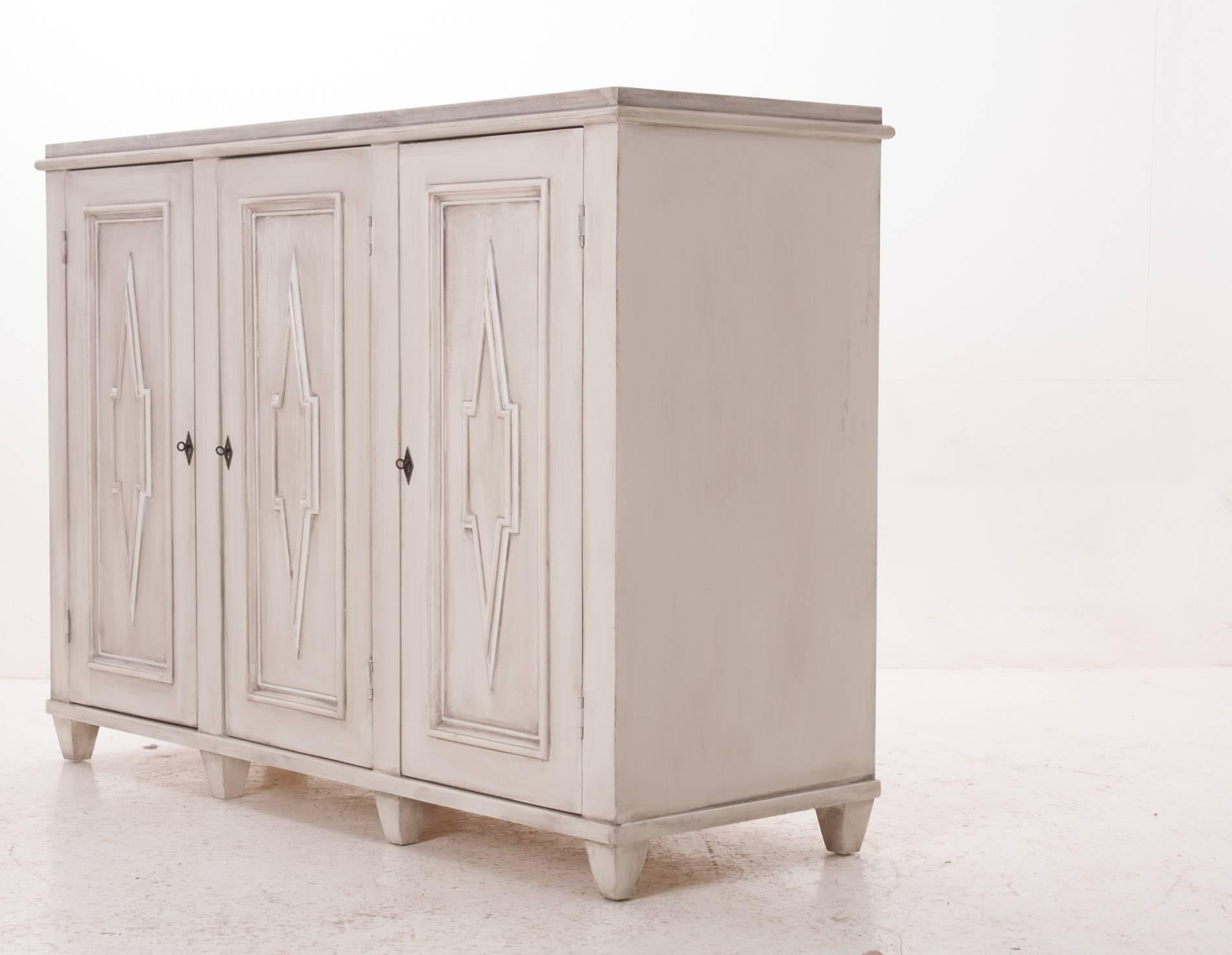 Swedish Gustavian Style Painted Buffet Made at Fireside 1