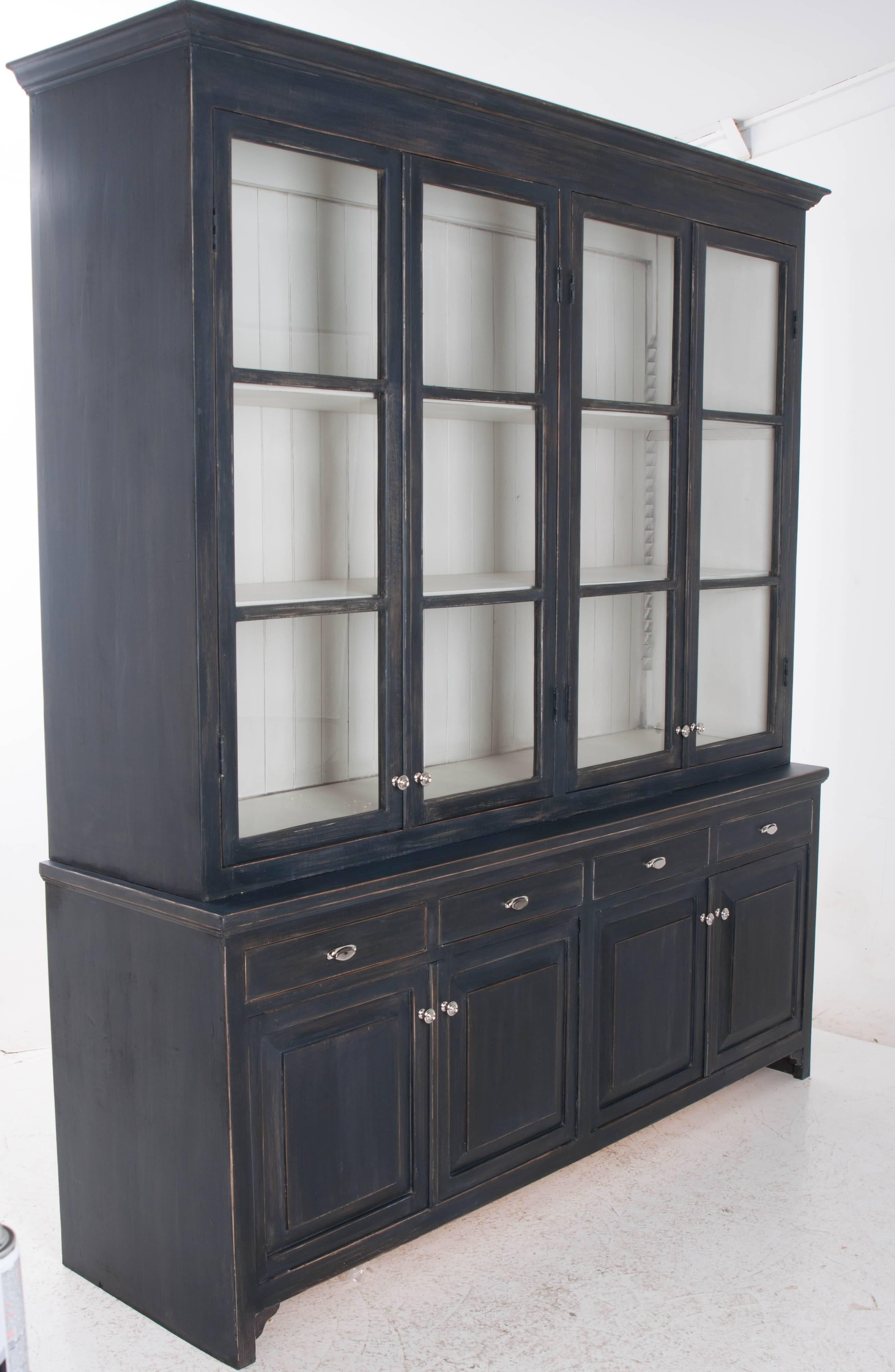 Contemporary French Painted Eight Door Bibliothèque Made at Fireside
