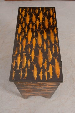 English 19th Century Découpage Fish Chest of Drawers