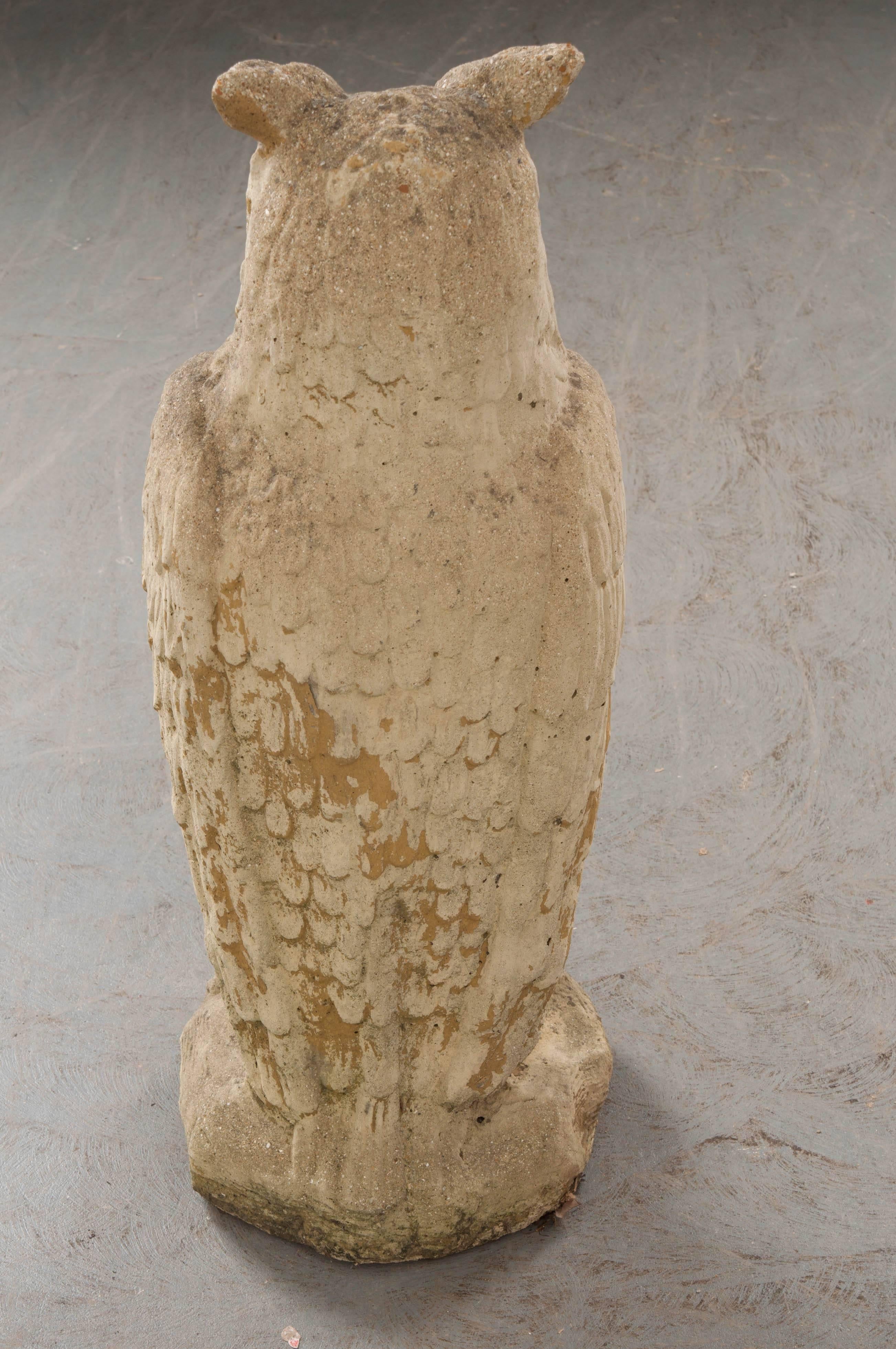 English Early 20th Century Stone Owl 2