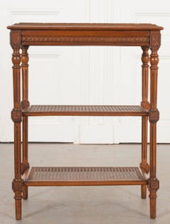French 19th Century Louis XVI Cane and Walnut Table