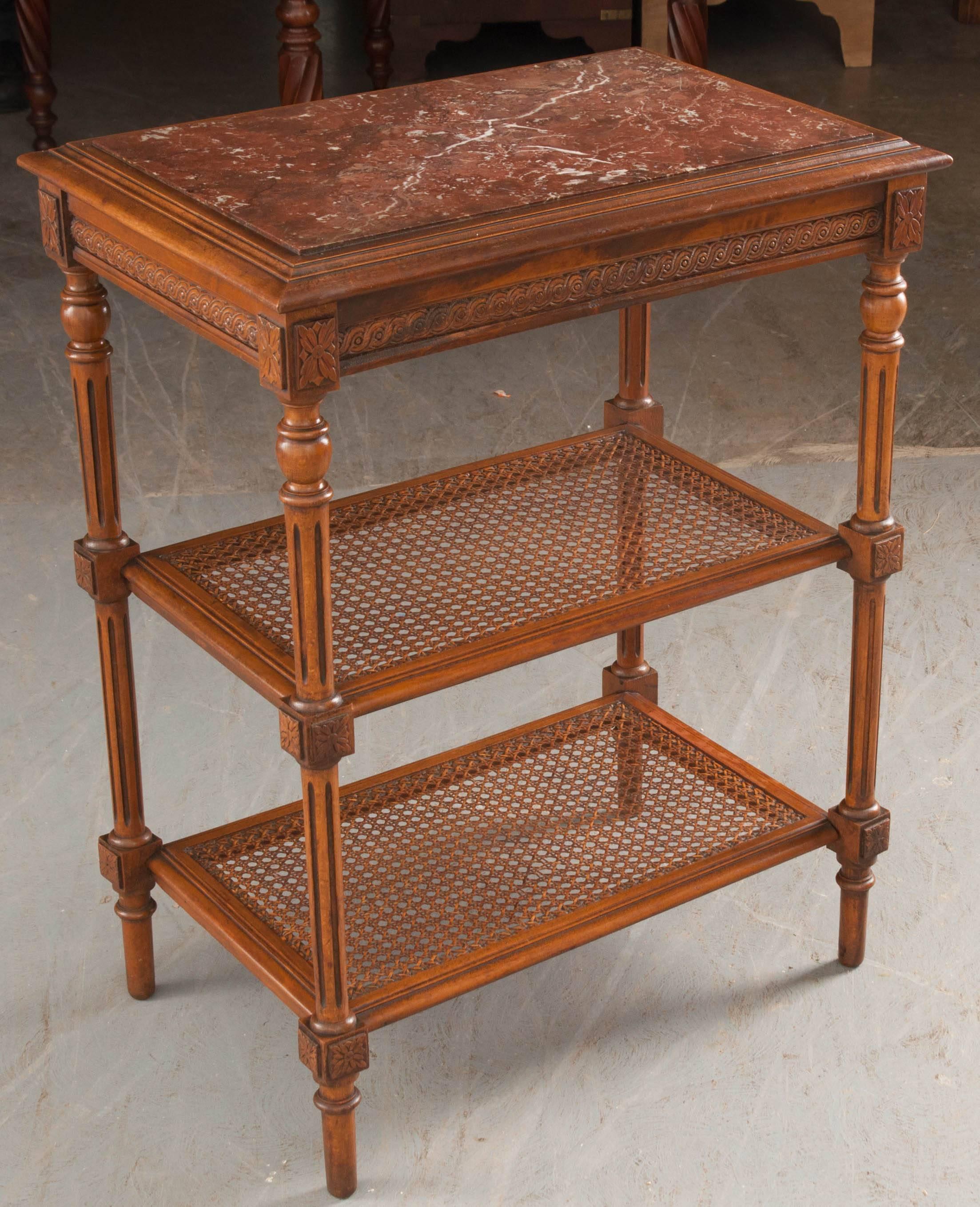 French 19th Century Louis XVI Cane and Walnut Table 5