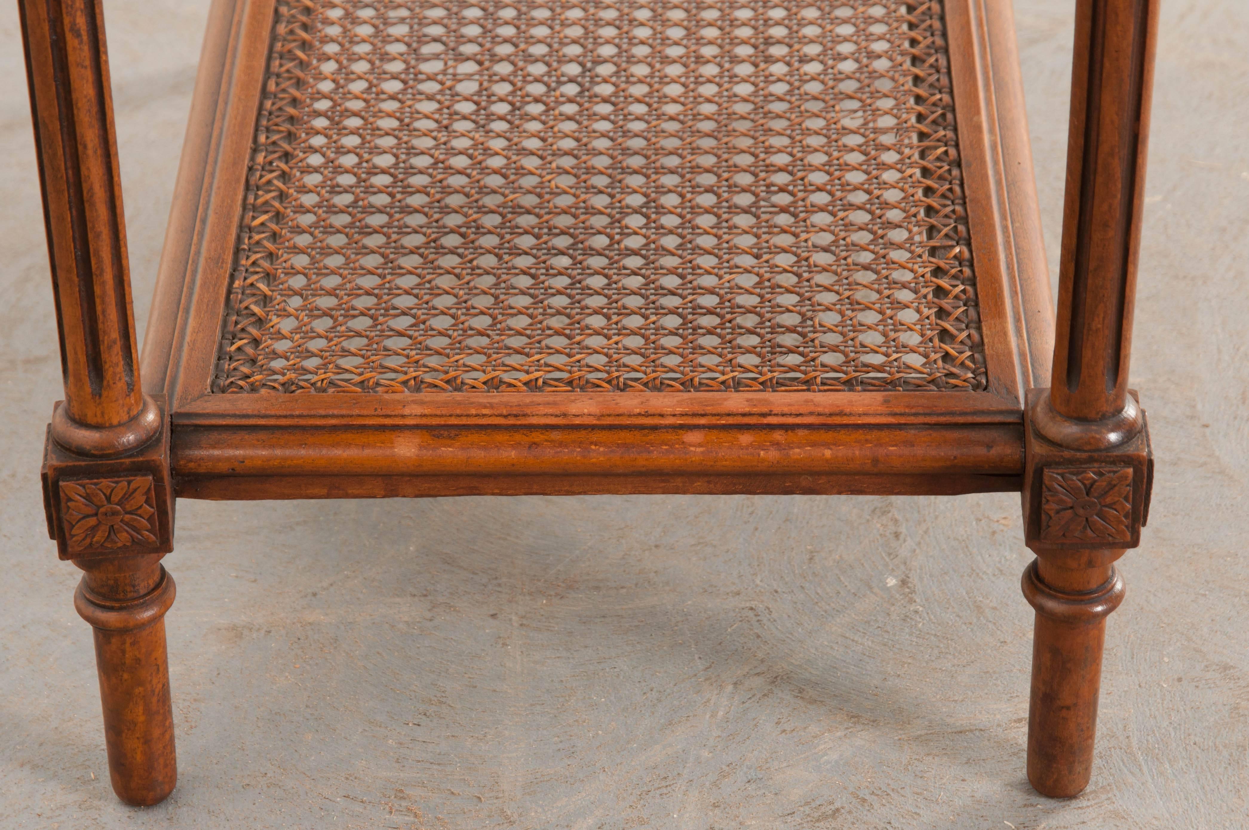 French 19th Century Louis XVI Cane and Walnut Table 1