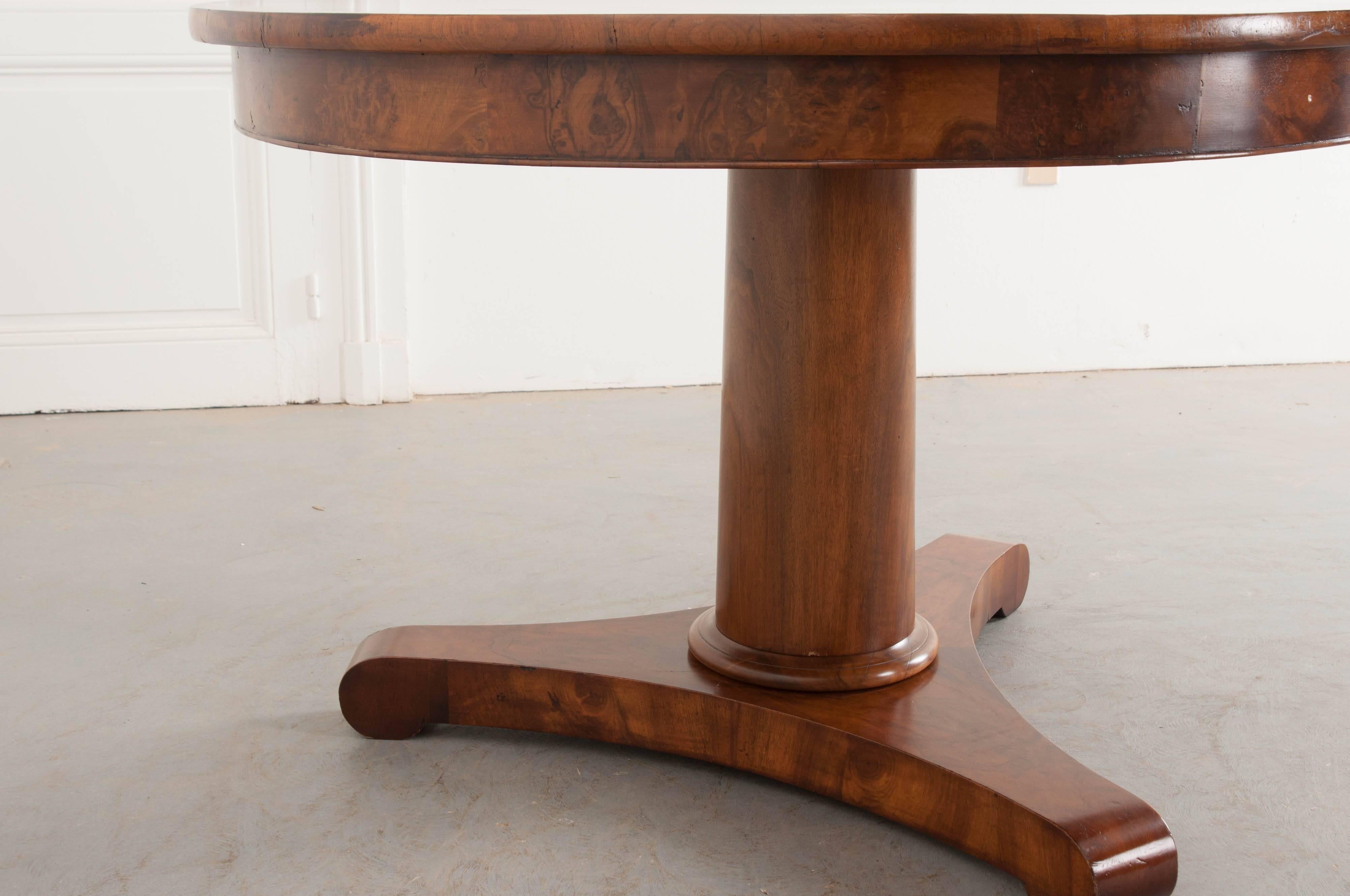 French 19th Century Walnut Pedestal Center Table 4