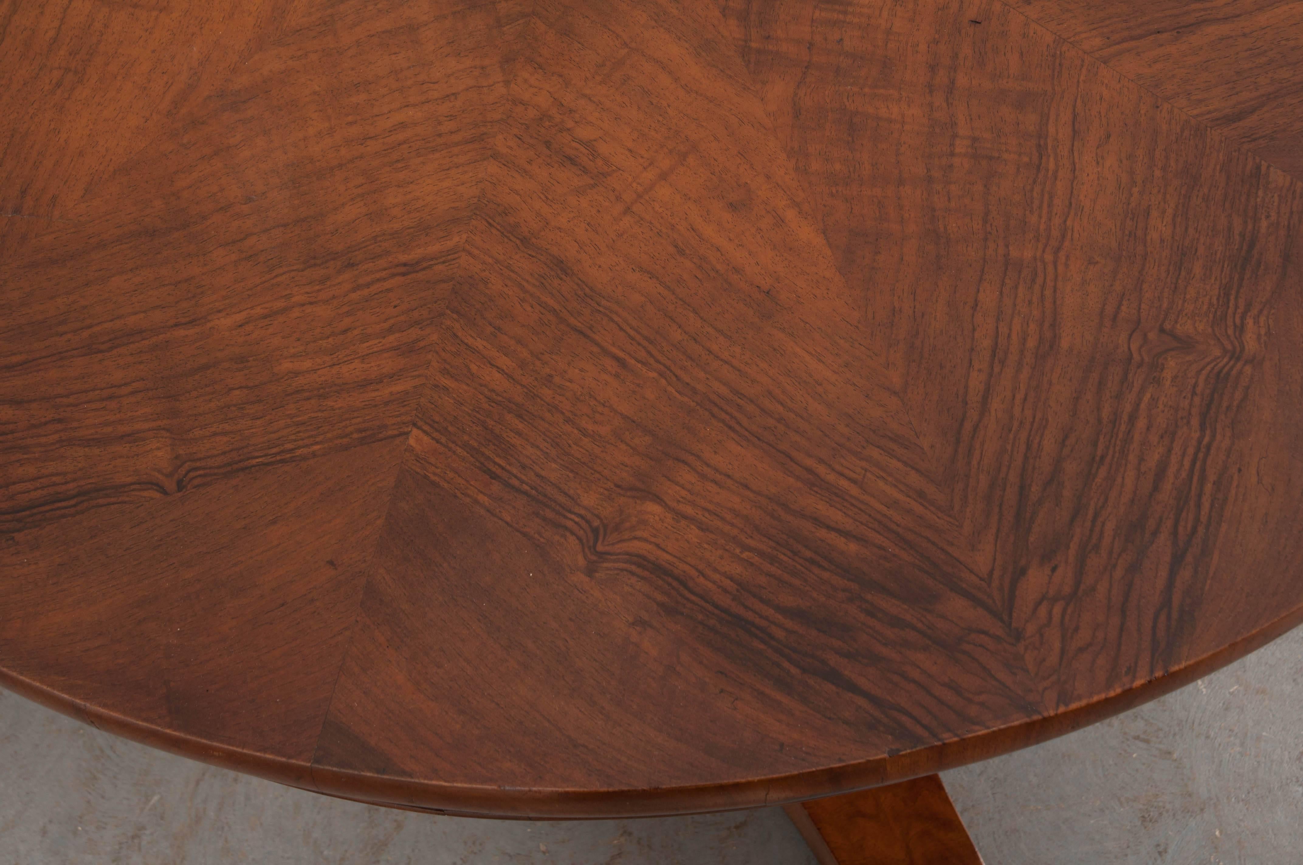 French 19th Century Walnut Pedestal Center Table 2