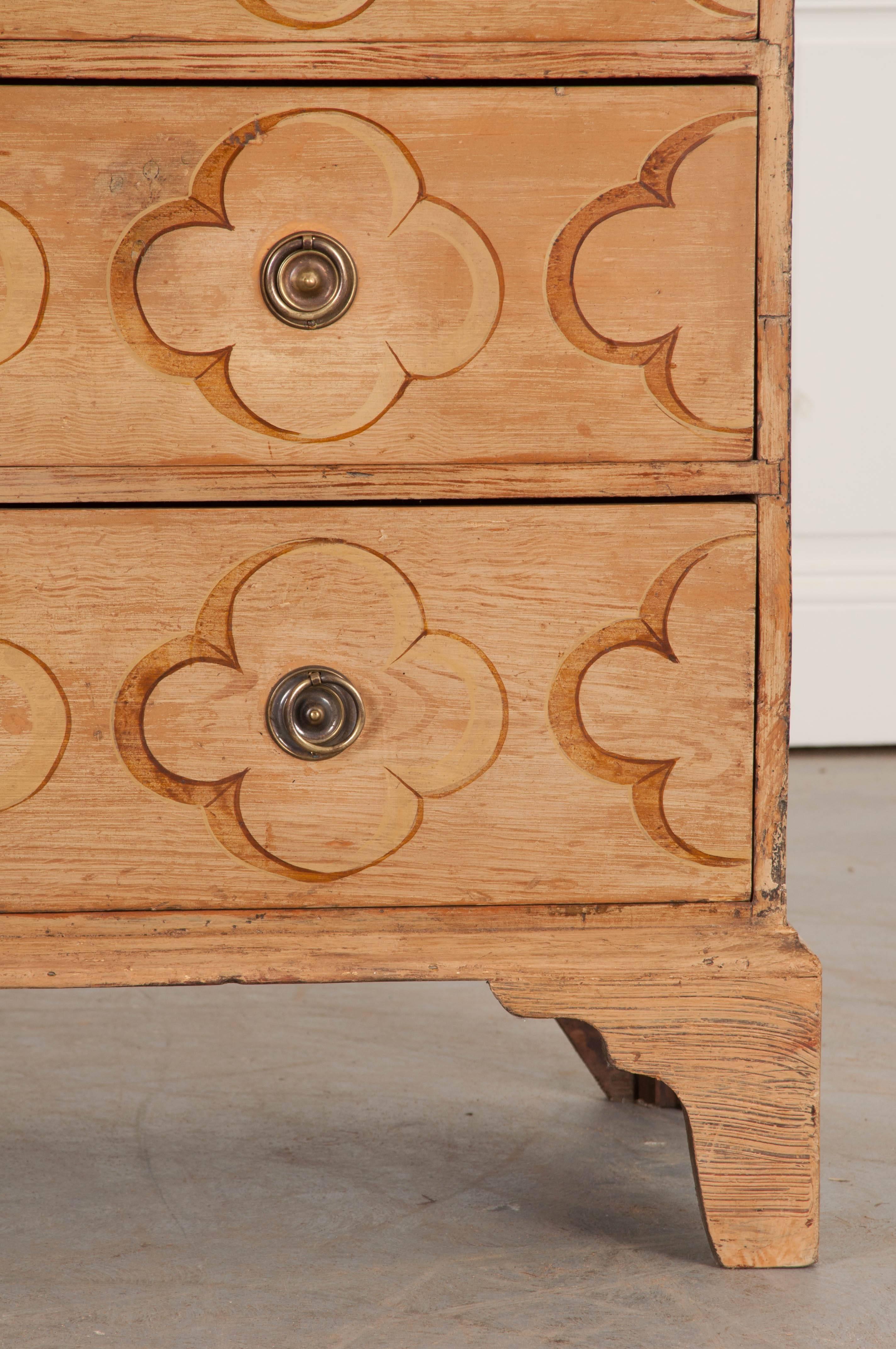 Cast English 19th Century Painted Chest of Drawers