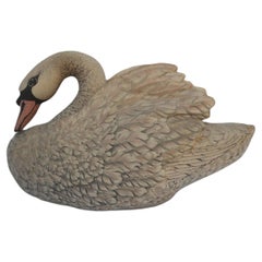 Large decorative swan-shaped cushion Valérie Leonard for The Toy Works 1987