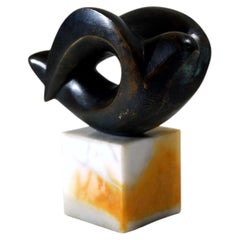 RENÉ COUTELLE (1927–2012) „Perched Bird“ – Bronze mit braun-schwarzer Patina