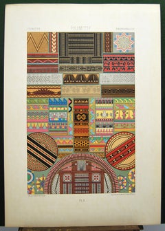 19th-century polychrome chromolithograph Primitive scenery from Oceania & Africa