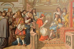 Scene of life at the court of King Louis XIV, 19th-century chromolithograph