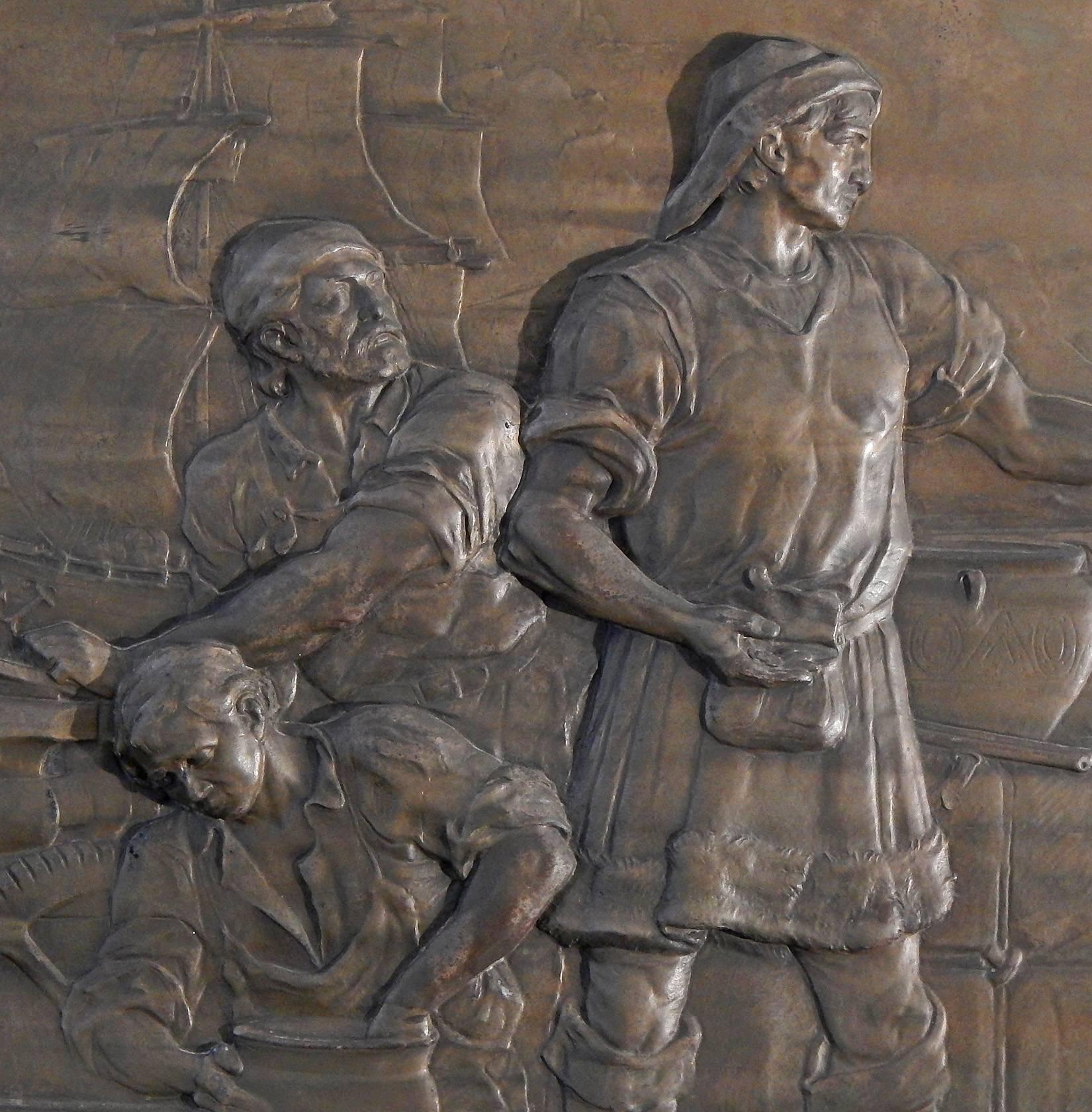 Questo raro e magnifico pannello in bassorilievo di Rudolf Mayer, intitolato 