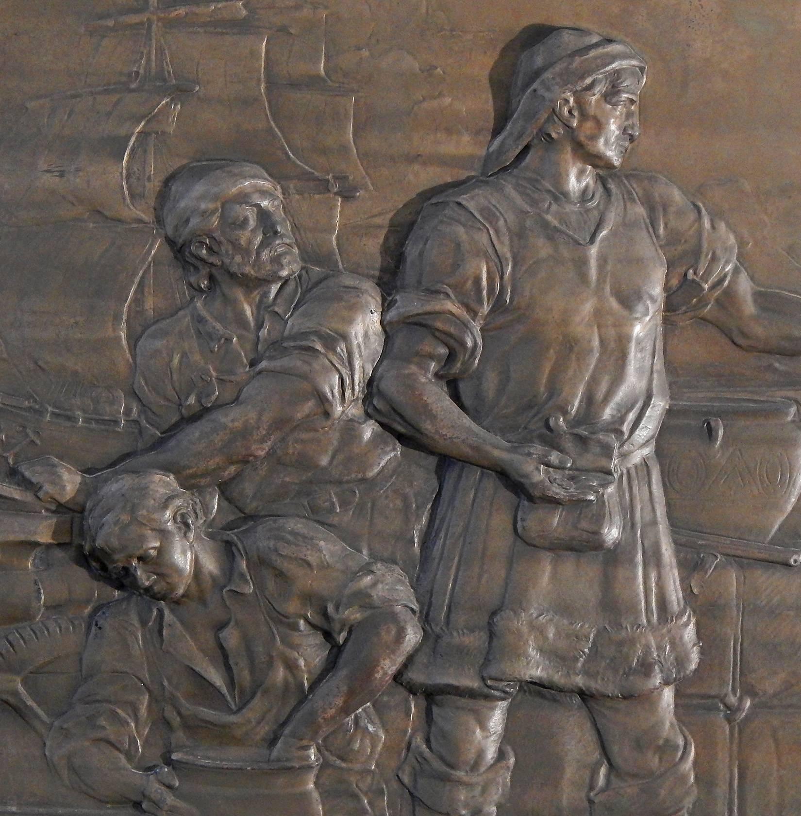 This rare and magnificent bas relief panel by Rudolf Mayer entitled 