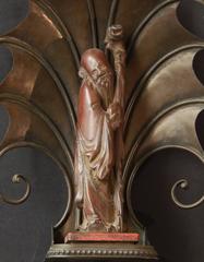 "Shou Xing under a Canopy", Pair of Bronze Art Deco Sconces, Chinese Figures