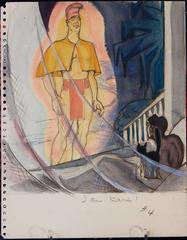 "Pila and the Lizard, " Important Unpublished Manuscript, 12 Art Deco Watercolors