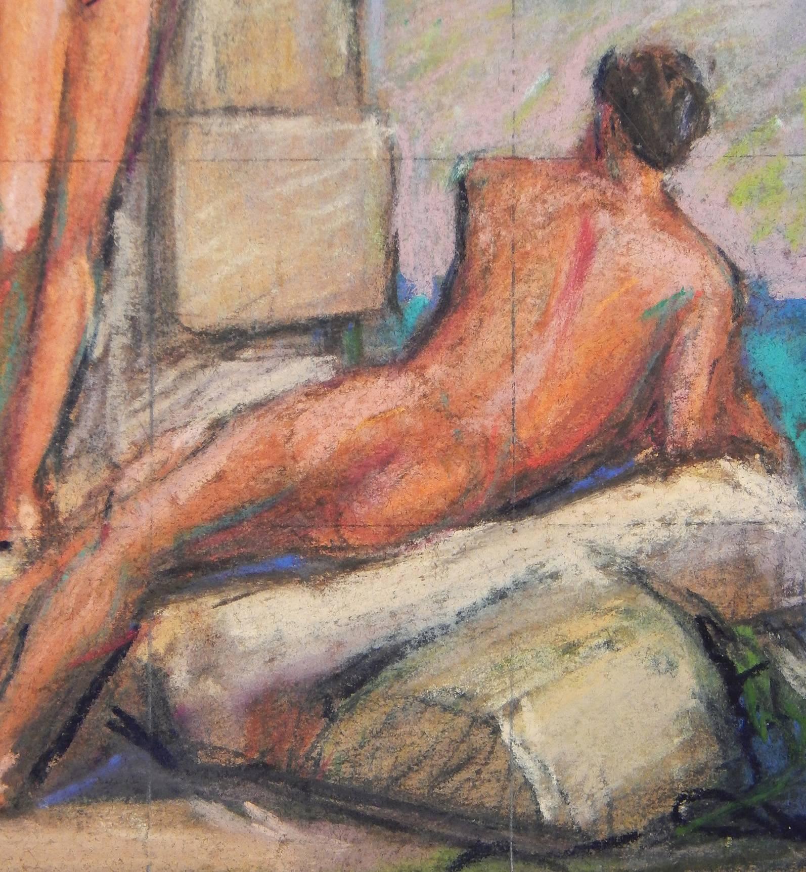 Art déco « Nus Among the Ruins », étude murale vivante avec nus masculins d'Allyn Cox en vente