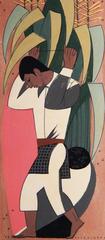 "Guatemalan with Basket of Corn, " Important Mid-Century Painting by Nichols