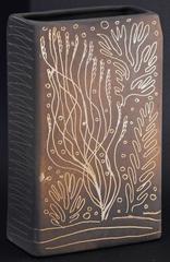 "Seashells and Coral, " Unique Art Deco Vase with Gold Glaze by Gregory