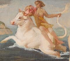 "Europa Spirited off to Crete, " Important Art Deco Mural Study by Giovannozzi