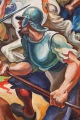 "Pitched Battle, " Masterful Mural Painting by James Daugherty, WPA Artist