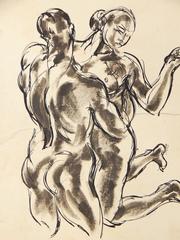 "Triton and Nymph, " Art Deco Drawing by Lincoln Kirstein Associate, 1928