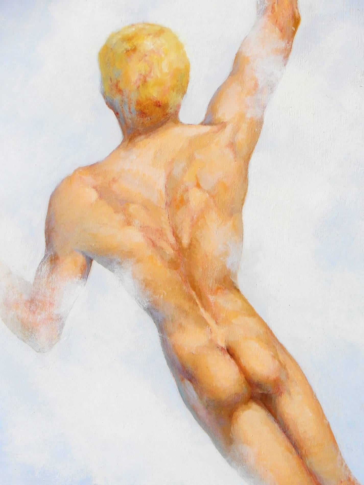 Art déco « Reaching for the Stars », nu masculin rare et étonnant d'Alexander Caedo en vente