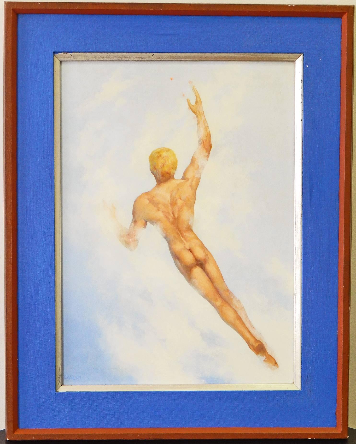 Peint « Reaching for the Stars », nu masculin rare et étonnant d'Alexander Caedo en vente