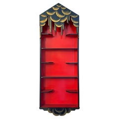 "Perfume Display Cabinet", High Style Art Deco, Wall-Mounted Shelves, Painted