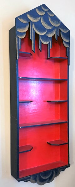 "Perfume Display Cabinet", High Style Art Deco, Wall-Mounted Shelves, Painted