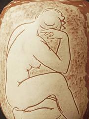 « Nu assis », vase Art Déco rare de Vicke Linstrand, années 1940